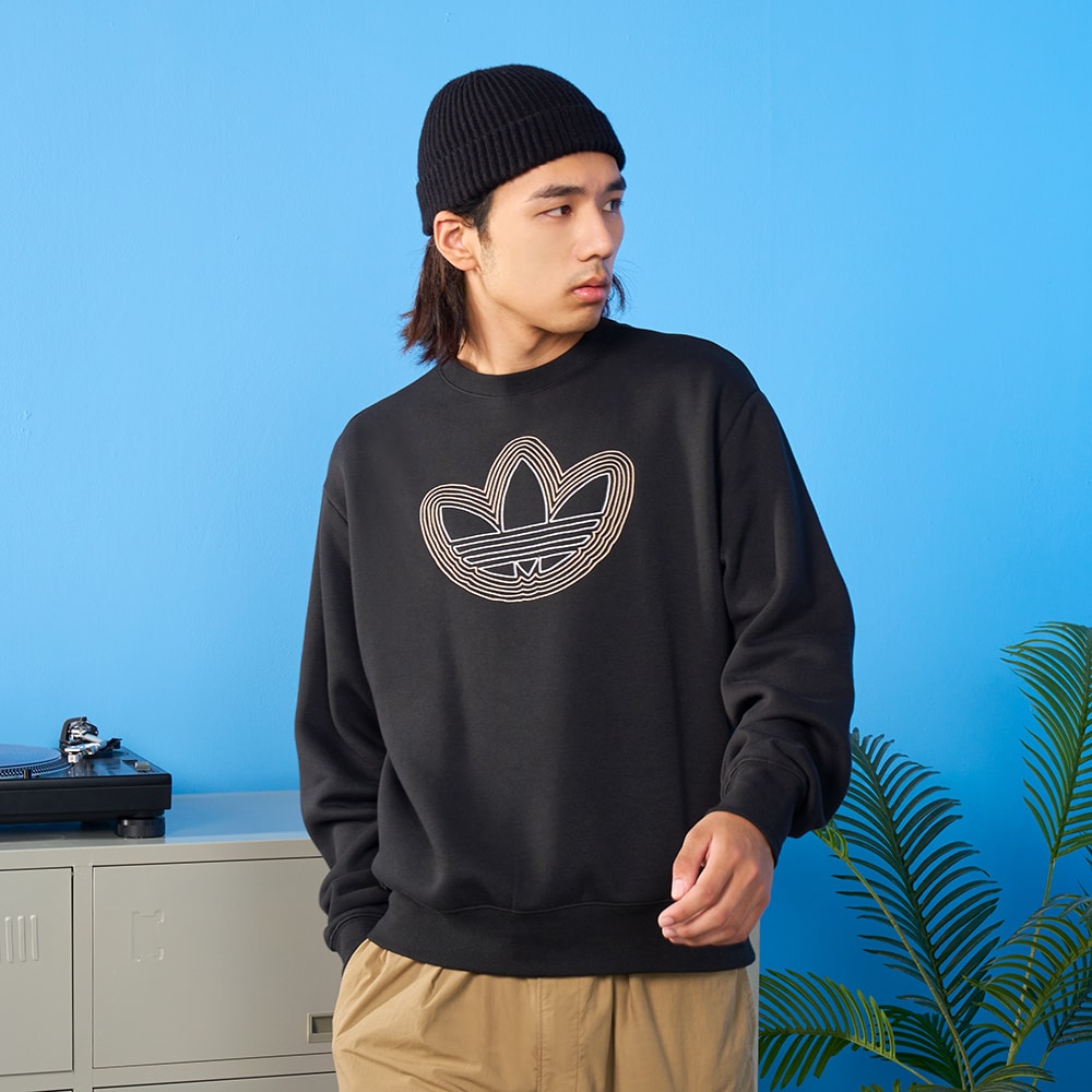 Мужская рубашка adidas OAC TREFOIL CREW SWEATSHIRT черная