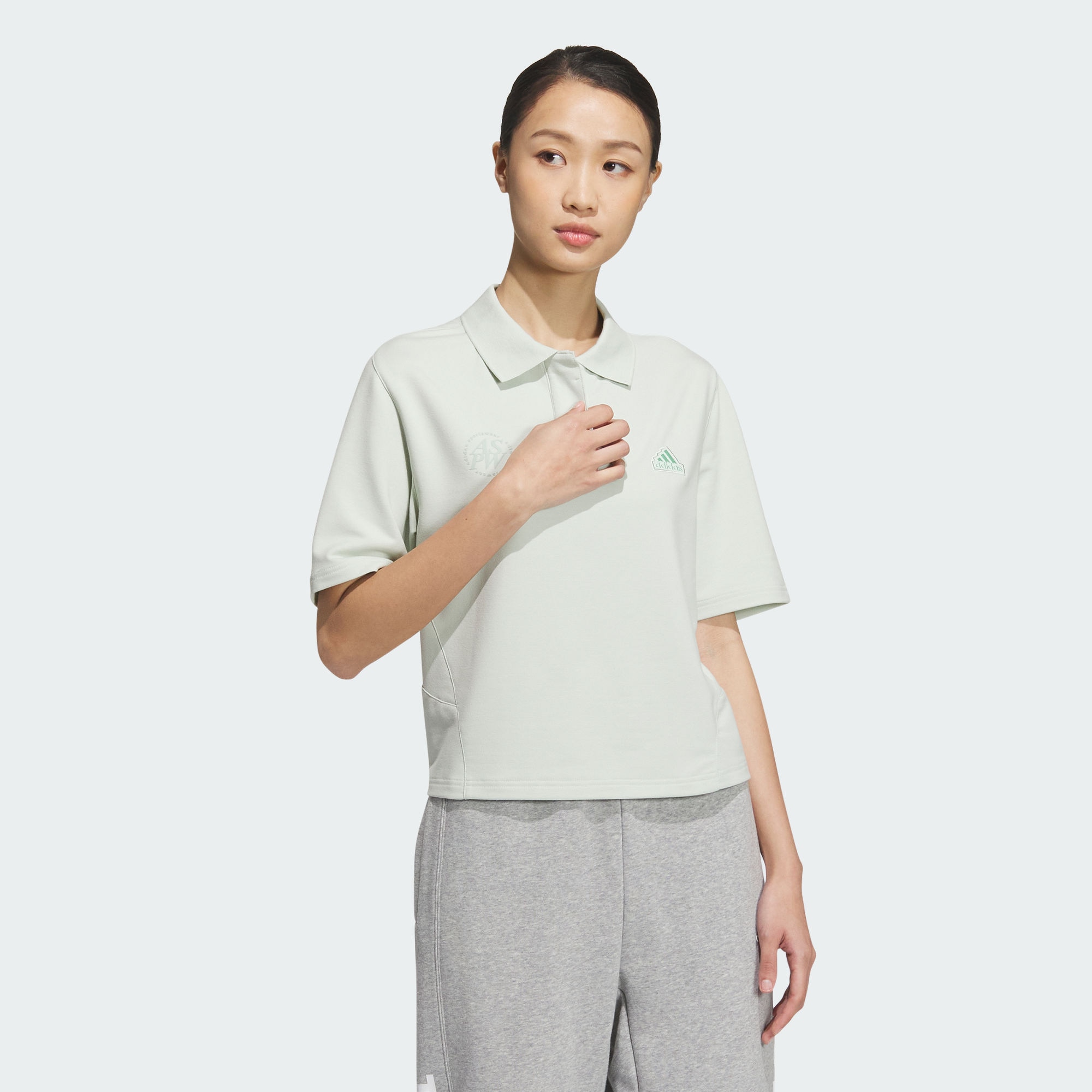 Женская футболка adidas LOUNGE SHORT SLEEVE POLO SHIRT