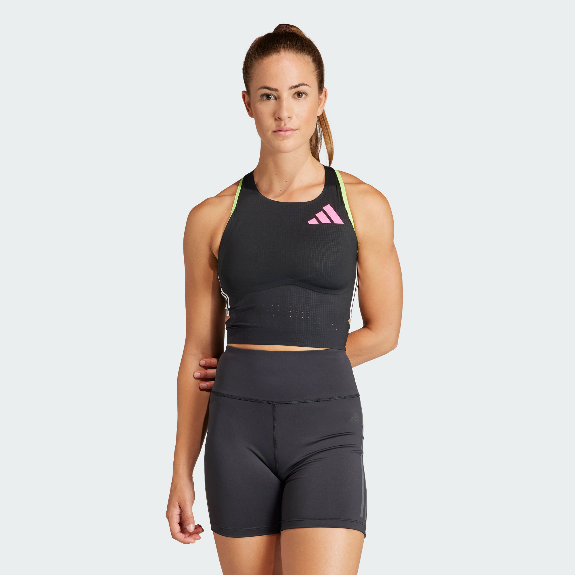 Женский топ adidas ADIZERO RUNNING CROP TOP черный