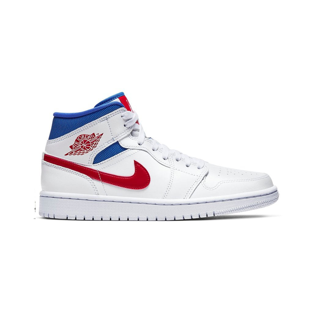 Кроссовки Nike Air Jordan 1 Mid White Red Royal