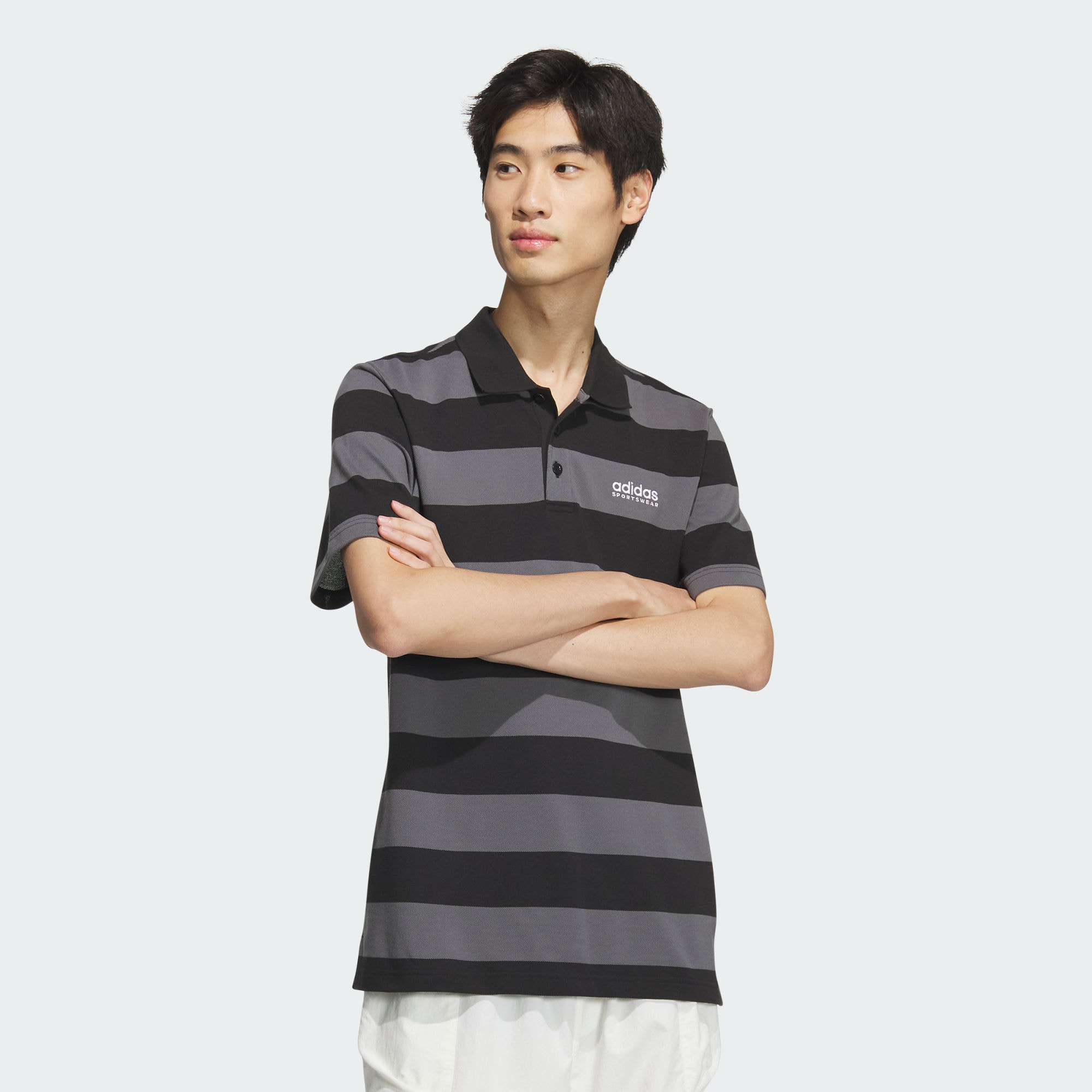 Мужская футболка adidas PIQUÉ STRIPE POLO SHIRT JI9057