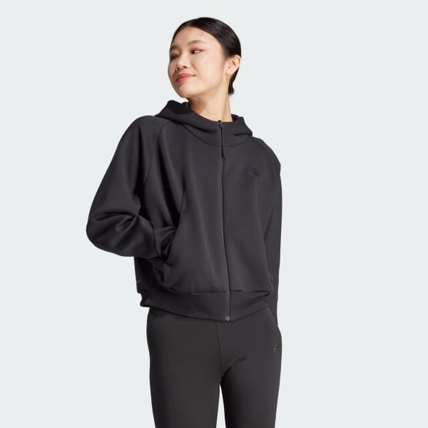 Женская толстовка adidas Z.N.E. Full-Zip Hoodie черная