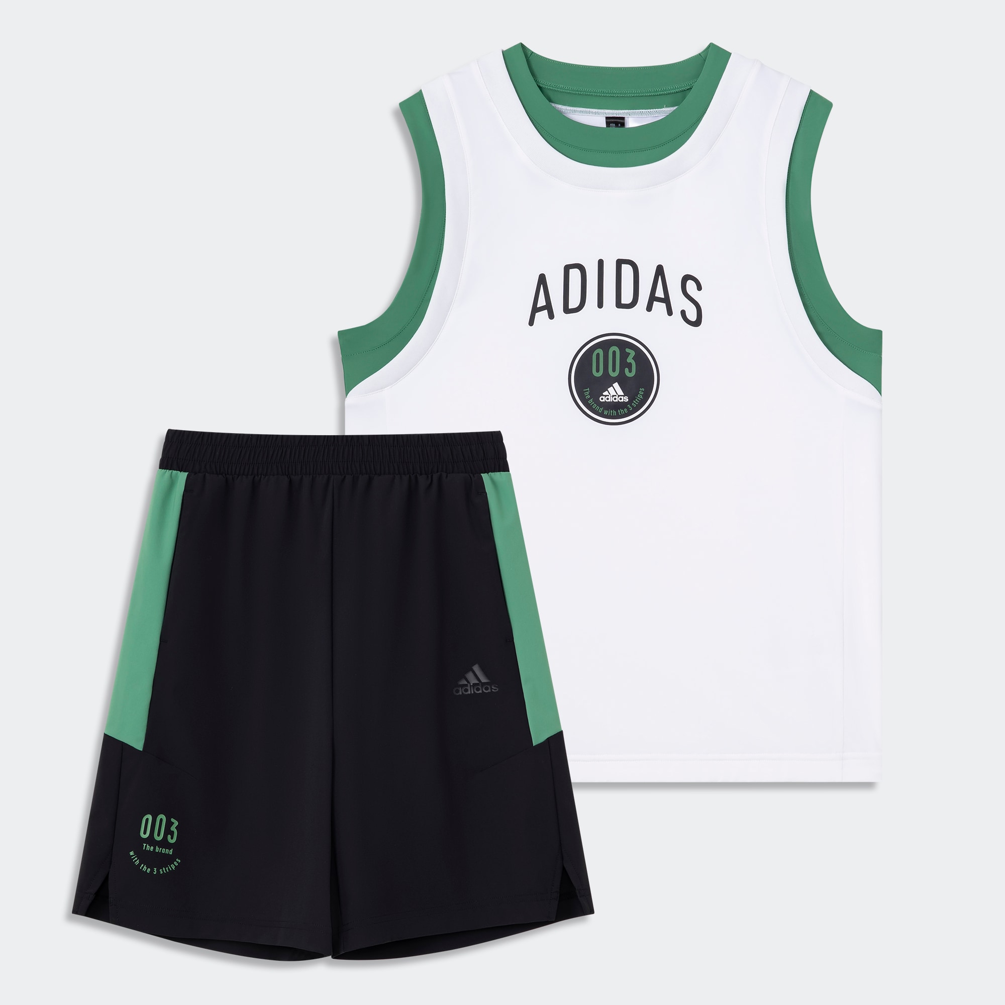 Детская спортивная одежда adidas SPORTSWEAR BASKETBALL SET черно-белая