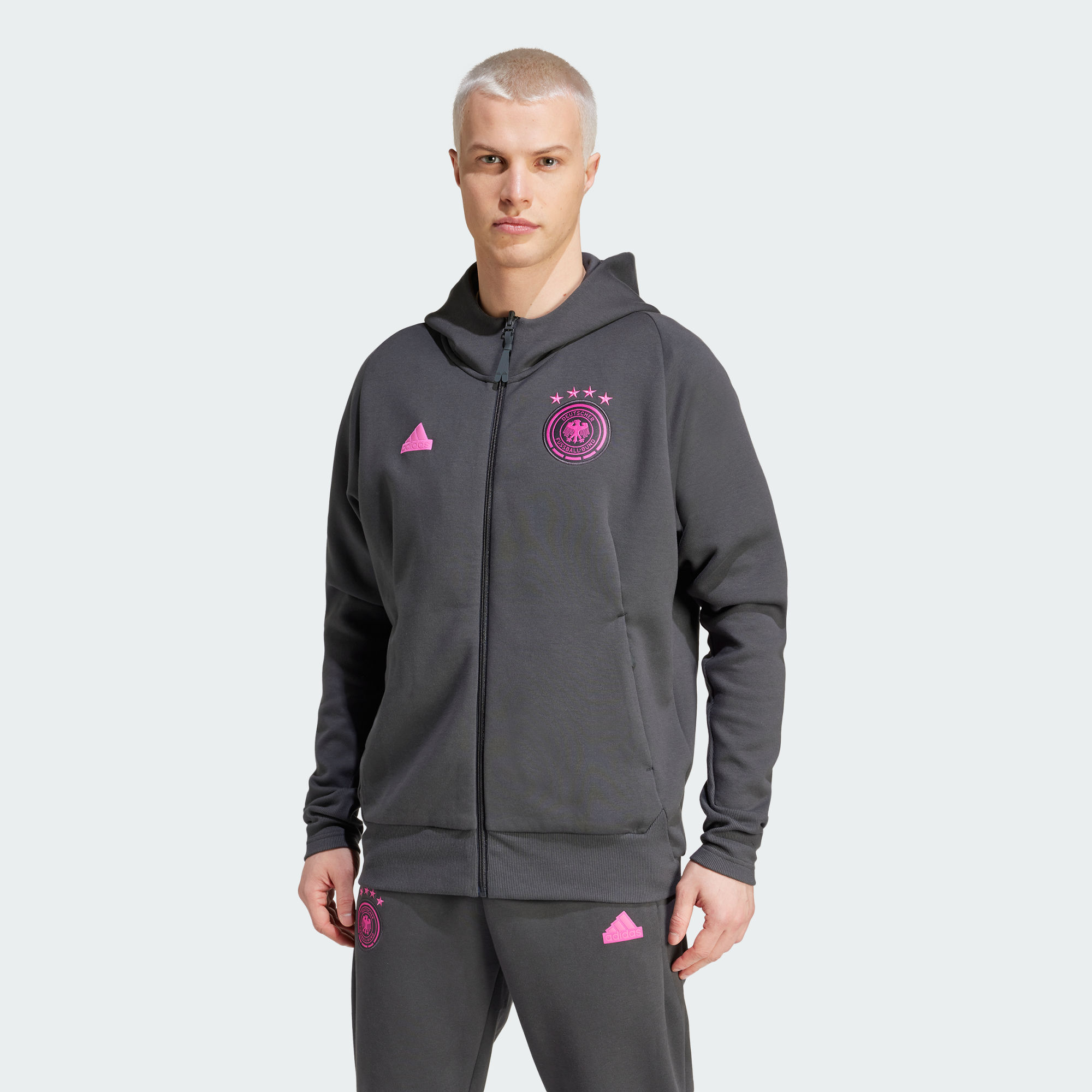 Мужское худи adidas GERMANY TRAVEL FULL-ZIP HOODIE