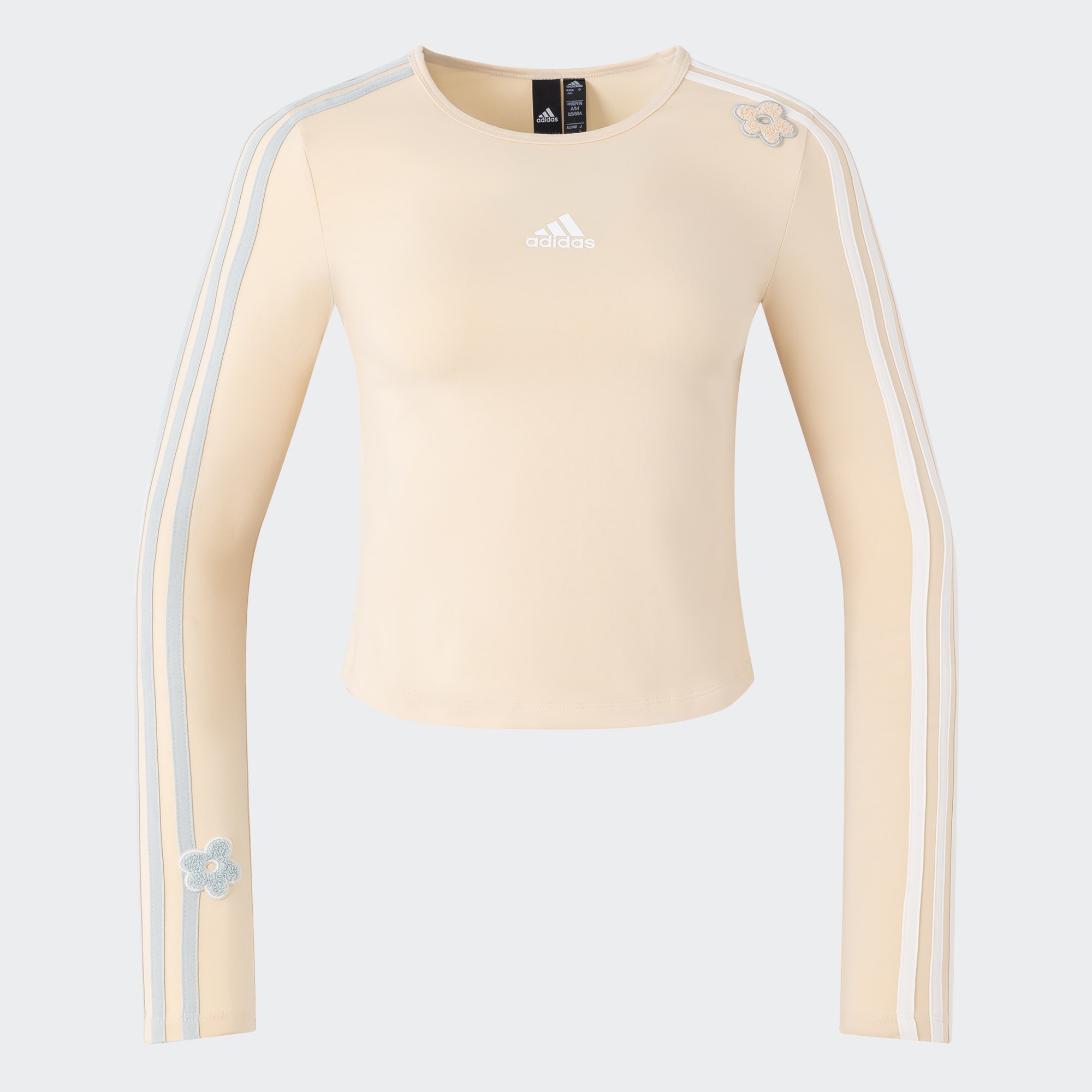 Женская футболка adidas FLOWER 3-STRIPES LONG-SLEEVE TEE