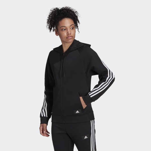 Женский спортивный костюм adidas Sportswear Future Icons 3-Stripes Hooded Track Top (Черный)