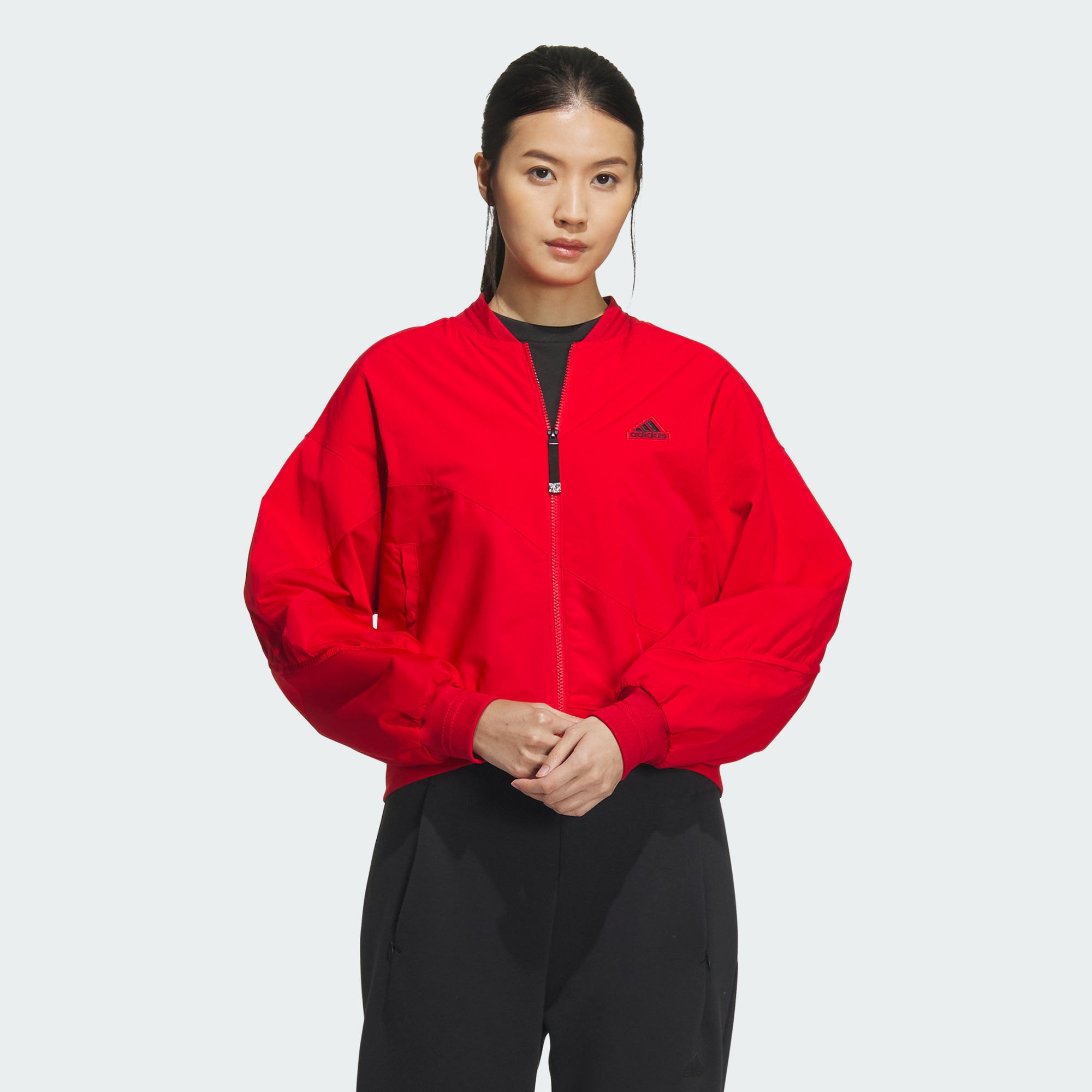 Женская куртка adidas BOMBER JACKET красная