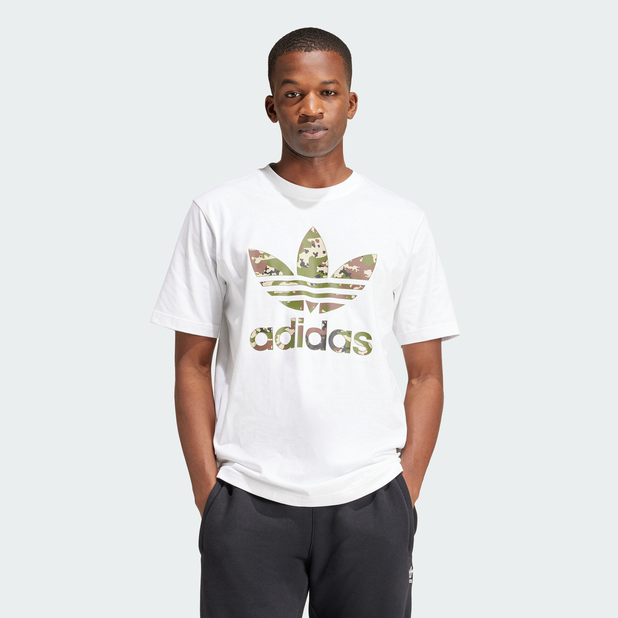 Мужская футболка adidas CAMO WHITE TREFOIL TEE