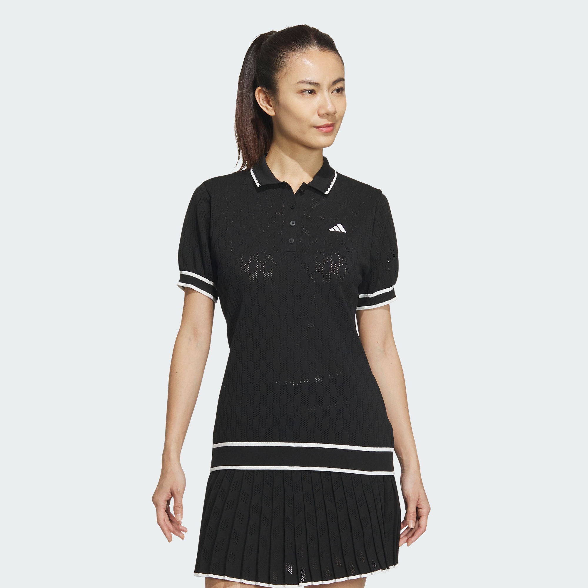 Женская футболка adidas PRIMEKNIT SHORT SLEEVE POLO SHIRT черная