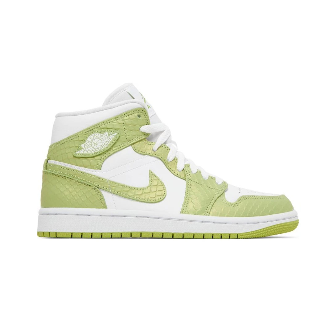 Кроссовки Nike Air Jordan 1 Mid WMNS Green Python