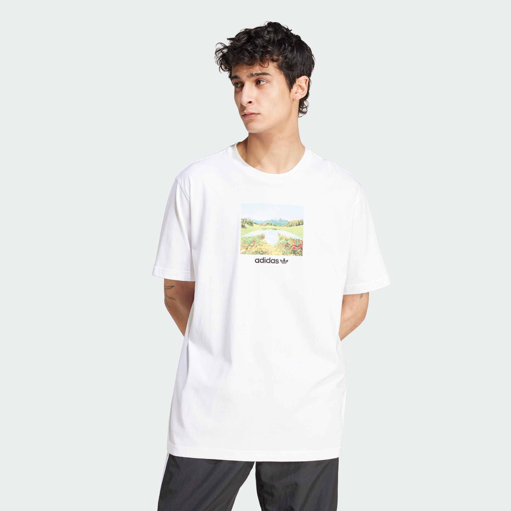 Мужская футболка adidas DAY GRAPHIC TEE белая