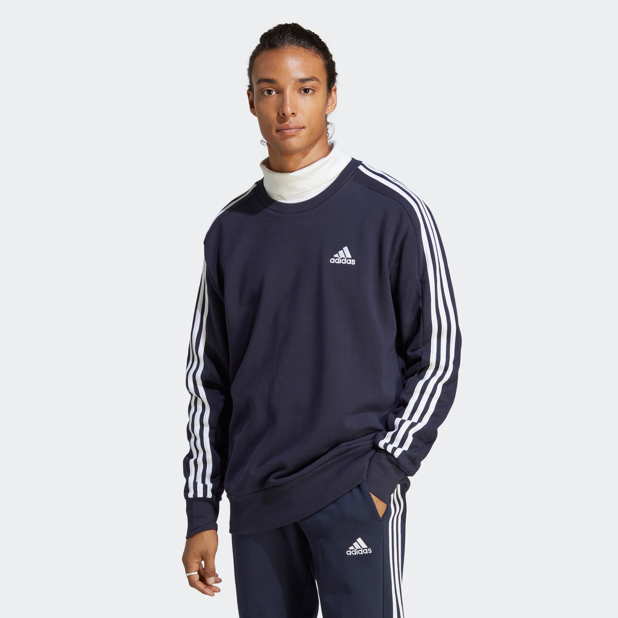 Мужская рубашка adidas ESSENTIALS SWEATSHIRT синяя