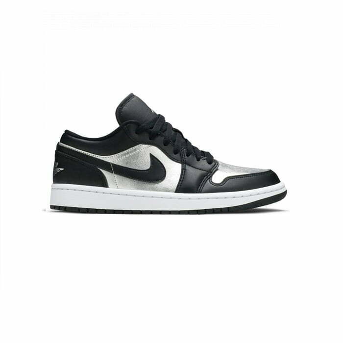 Кроссовки Nike Air Jordan 1 Low SE Black Metallic Silver серебристые