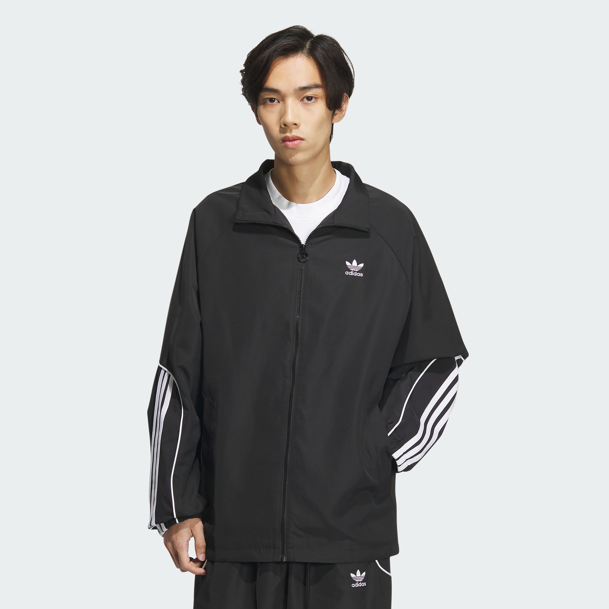 Мужская куртка adidas 3-STRIPES COACH JACKET черно-белая