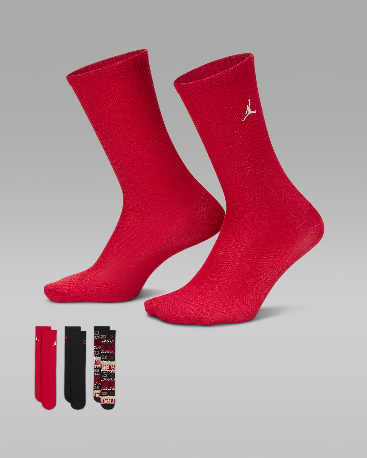 Детские носки nike Jordan MJ Holiday красные