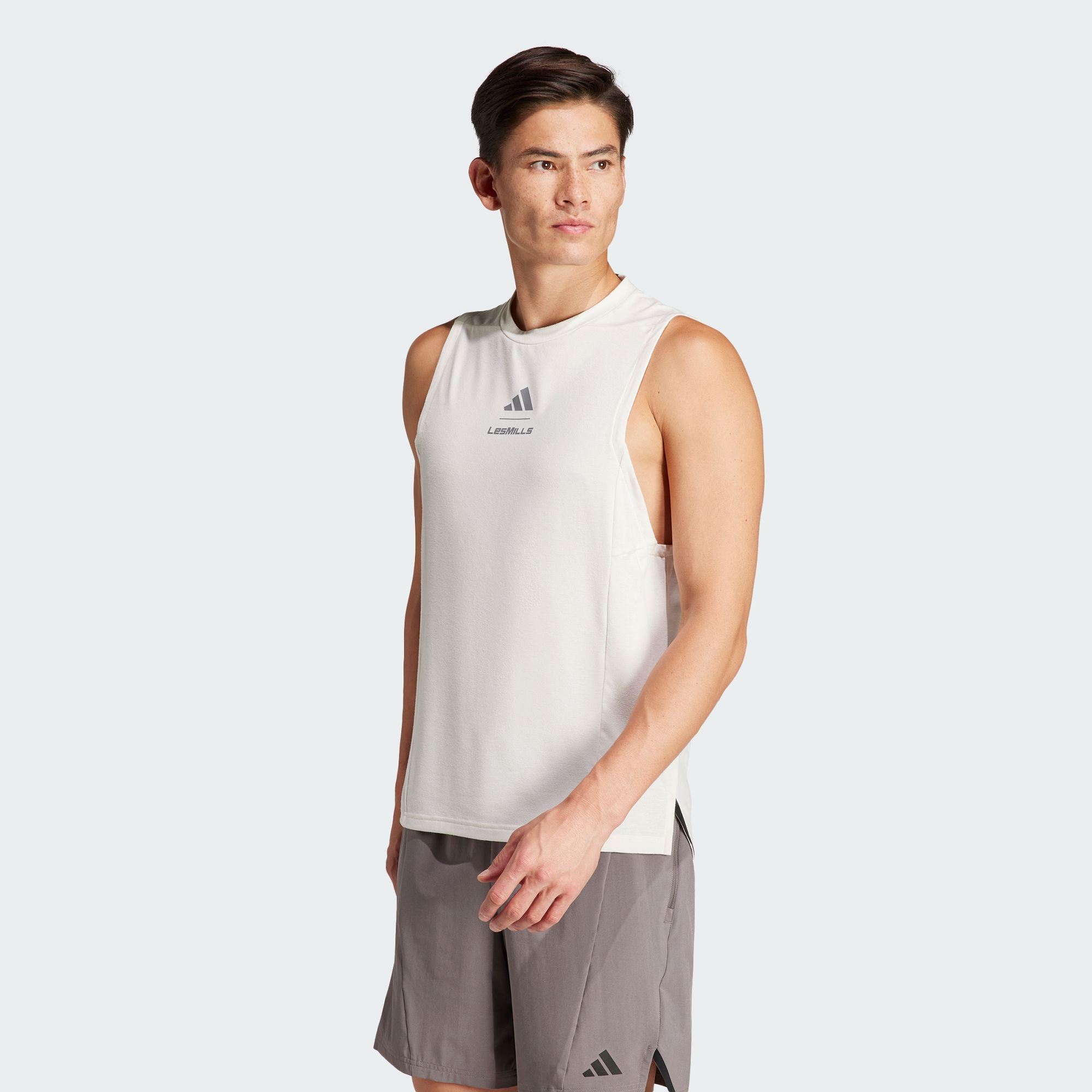 Мужская майка adidas LES MILLS GRAPHIC TANK TOP розовая