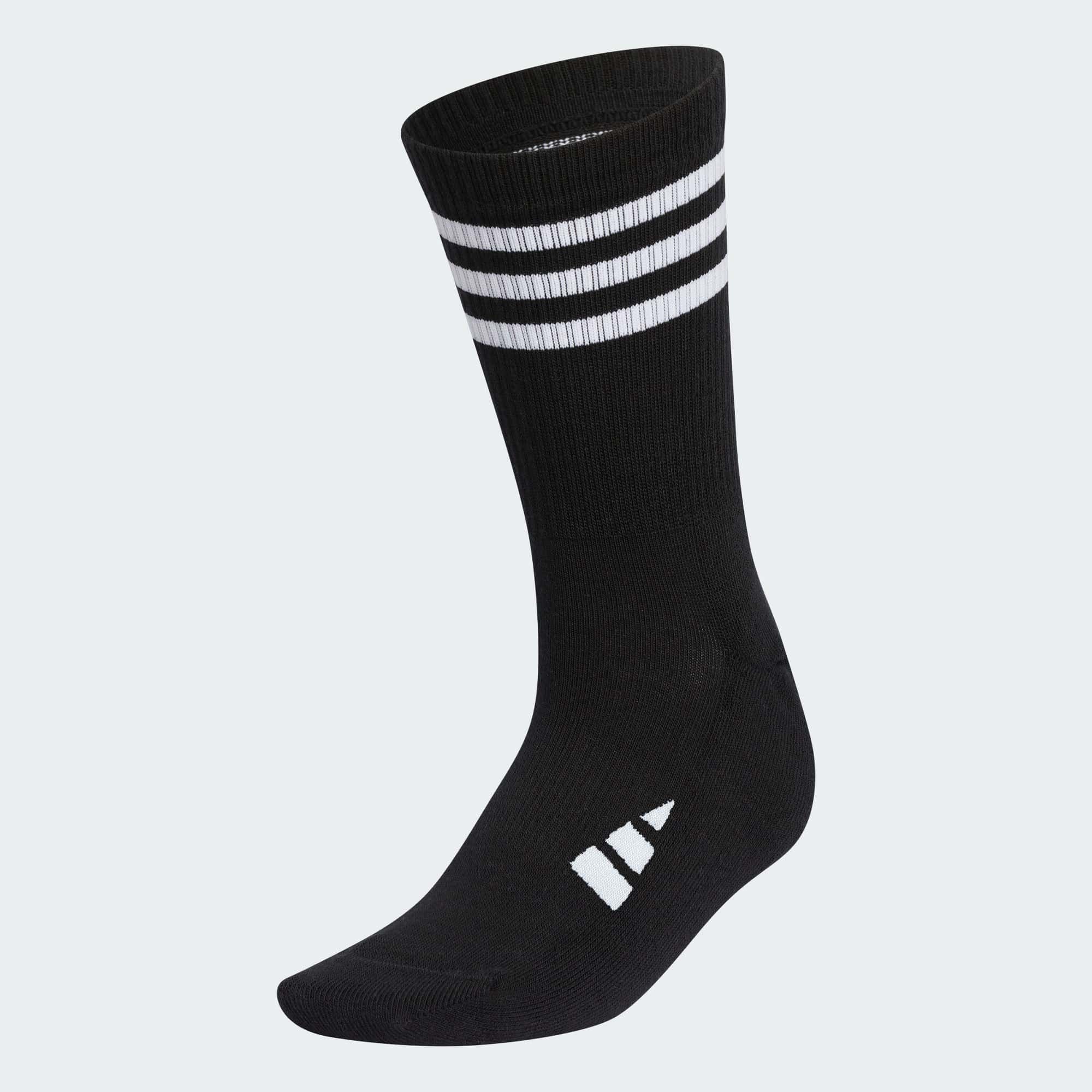 Женские носки  adidas 3-STRIPES CREW SOCKS черно-белые