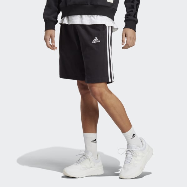 Мужские шорты Essentials Single Jersey 3-Stripes Shorts ( Черные )