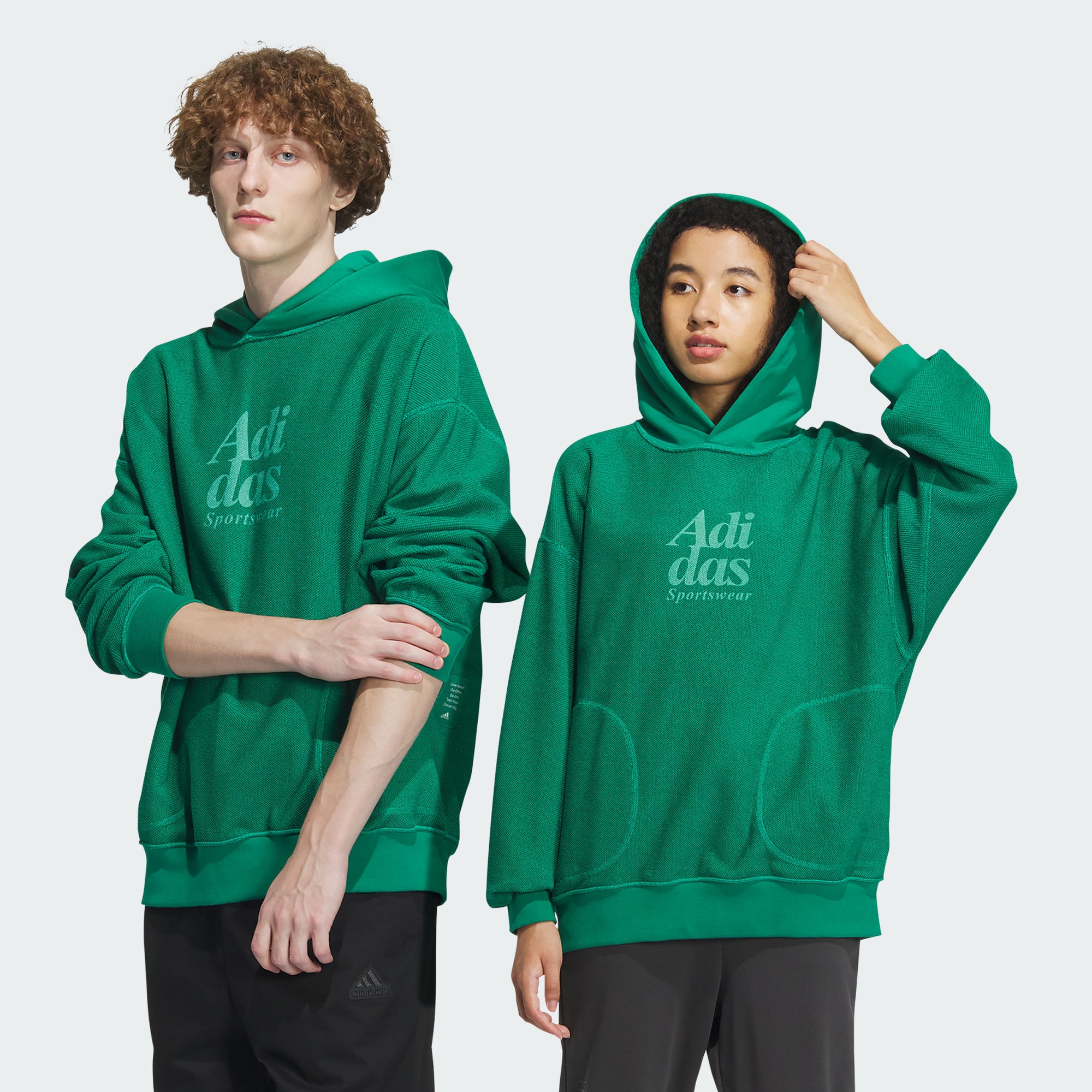 Худи adidas REVERSIBLE HOODIE зеленое