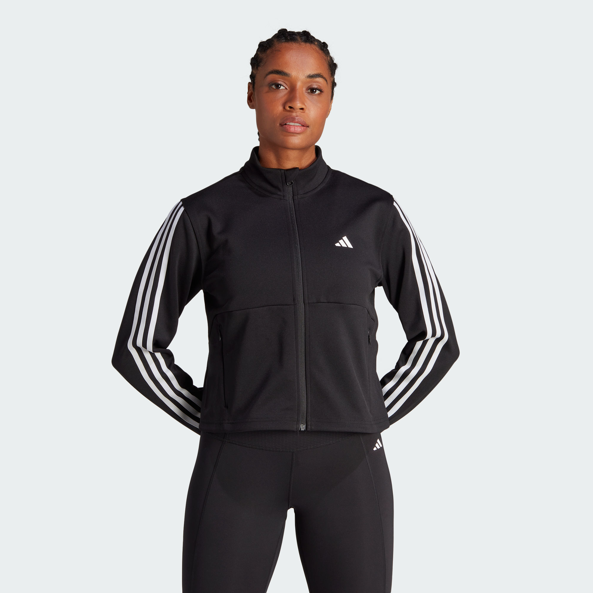 Женская куртка adidas AEROREADY ESSENTIALS TRACK JACKET черно-белая