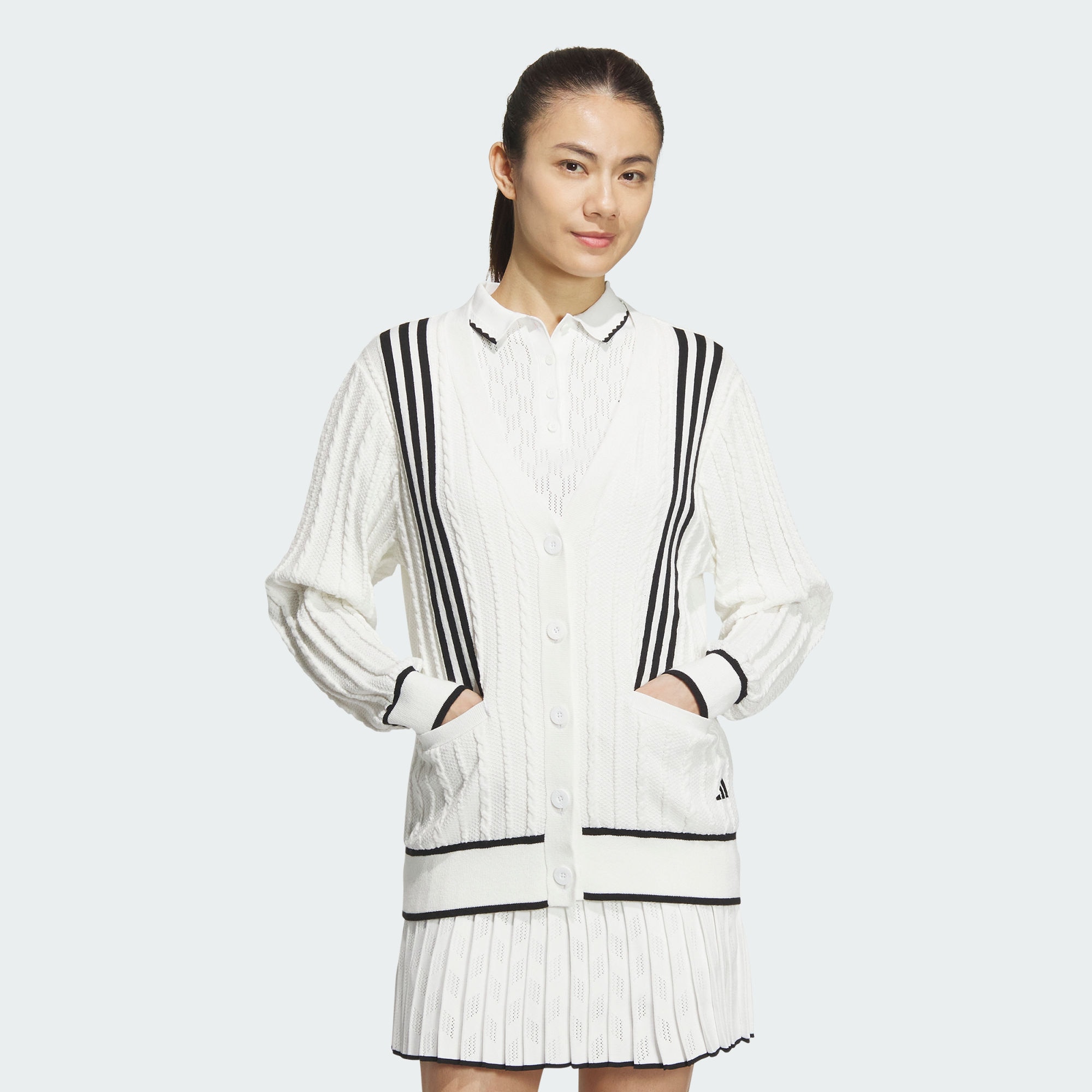 Женский кардиган adidas PRIMEKNIT CABLE PATTERN CARDIGAN белый