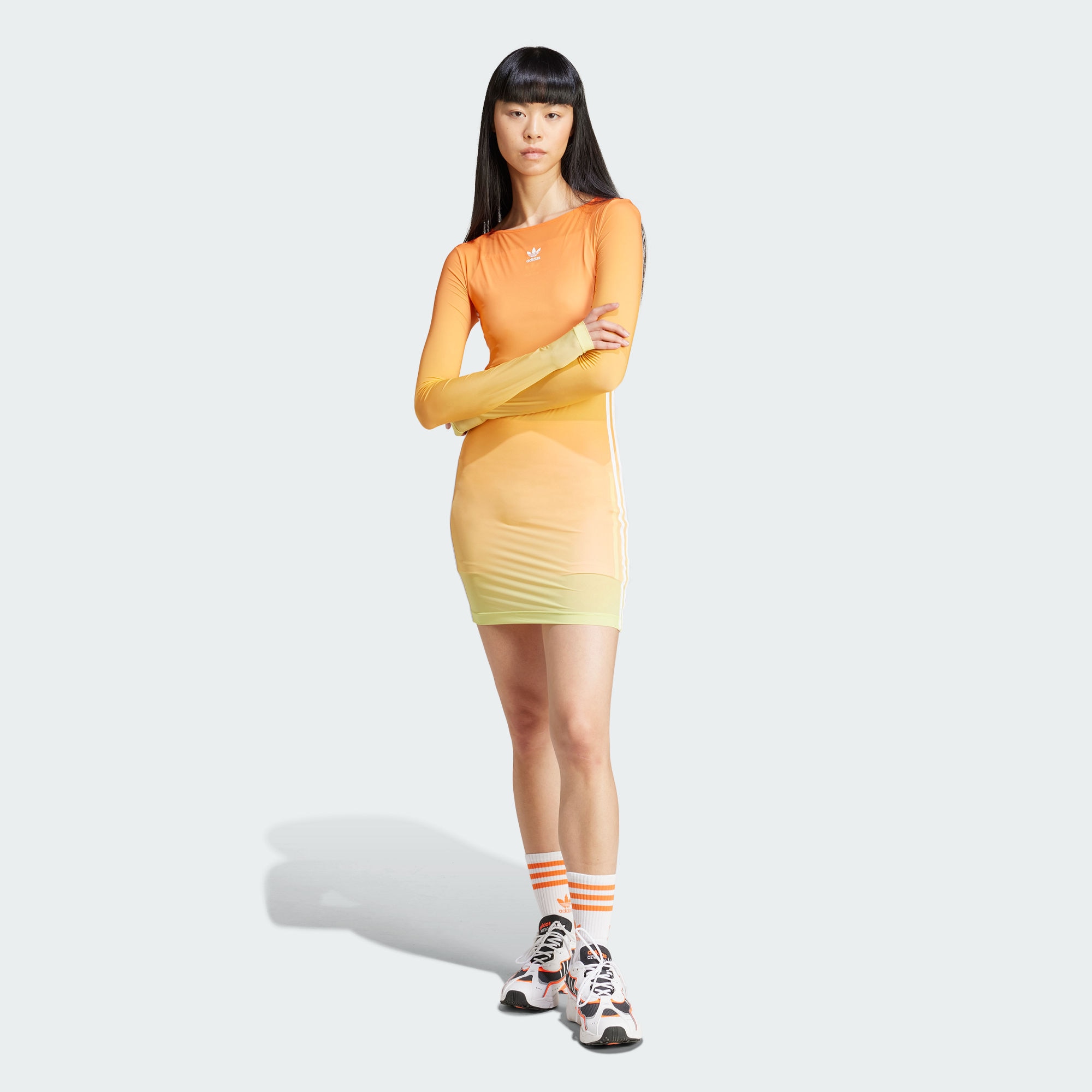 Женский свитшот adidas ALLOVER PRINT LONG SLEEVE MINI DRESS