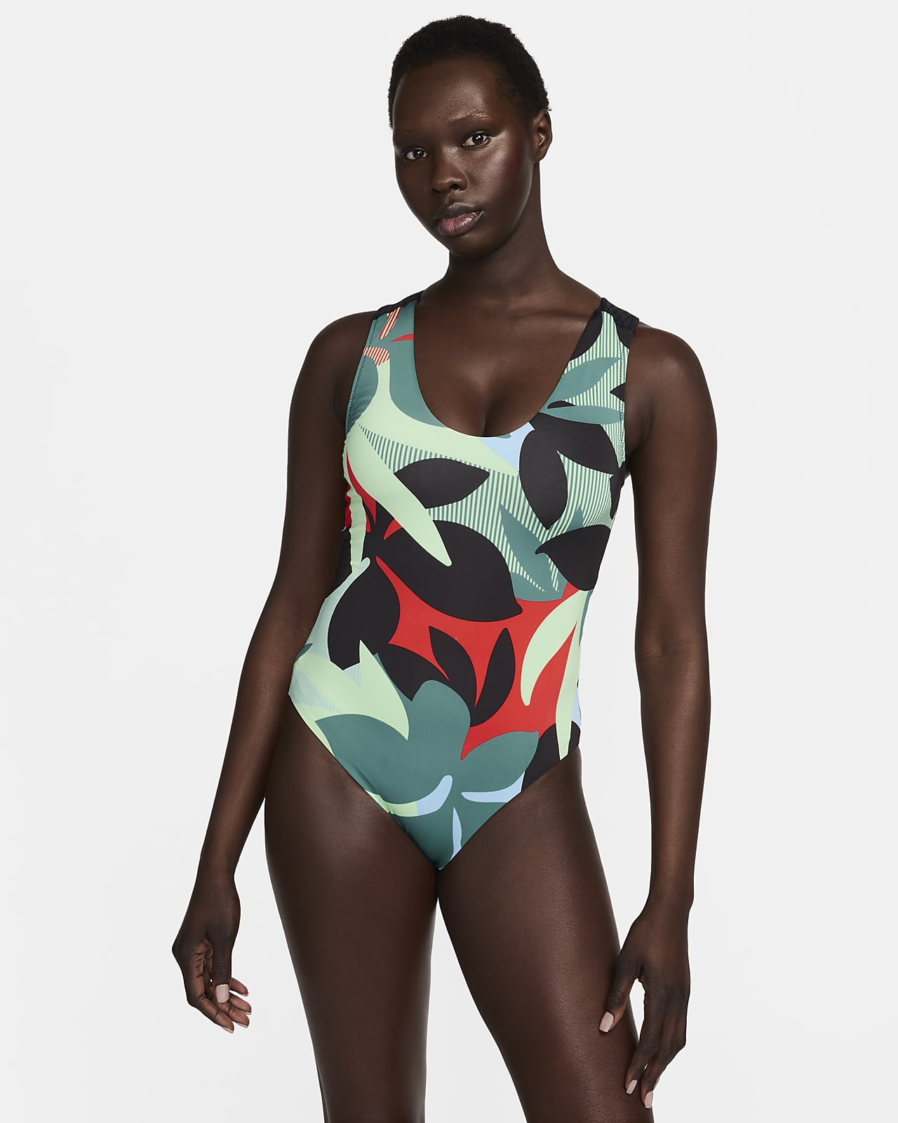 Женский купальник Nike Swim зеленый