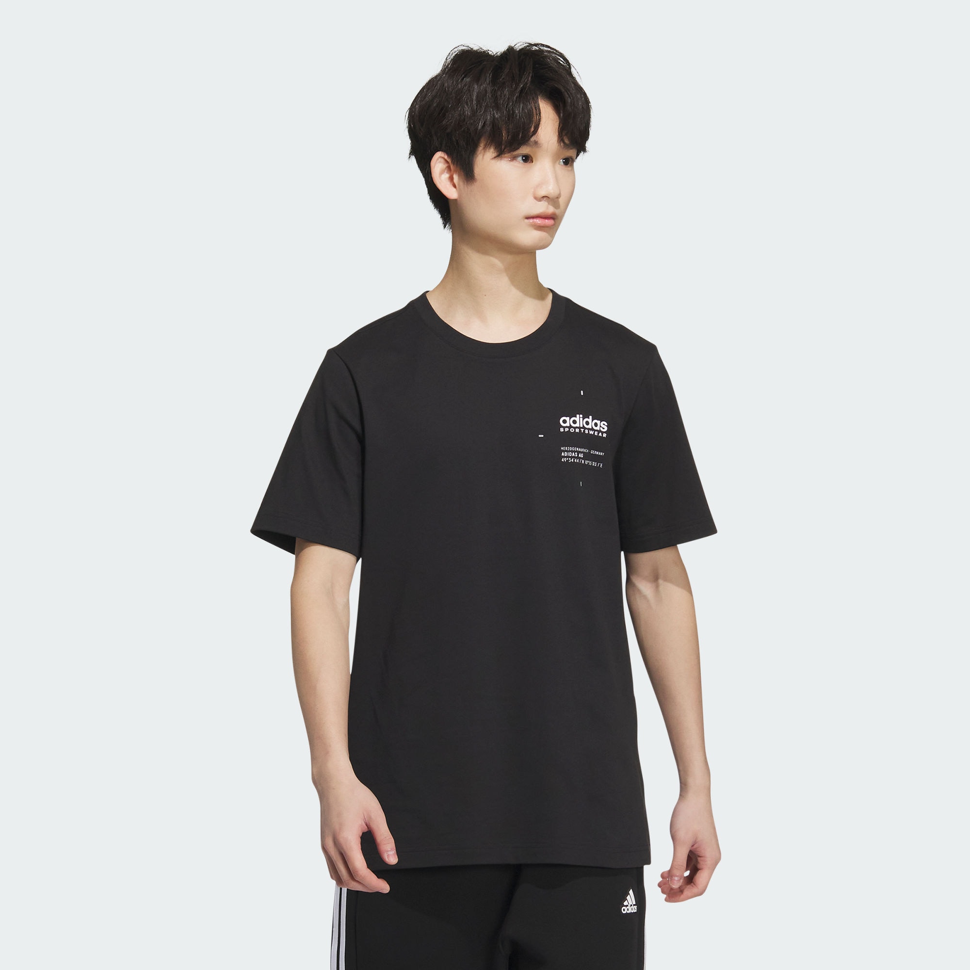 Футболка adidas SMALL LINEAR LOGO TEE черно-белая