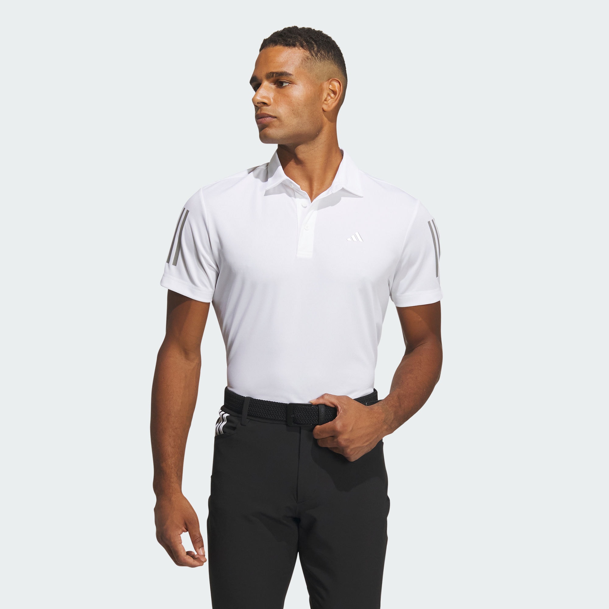 Мужская футболка adidas AEROREADY 3-STRIPES POLO SHIRT белая