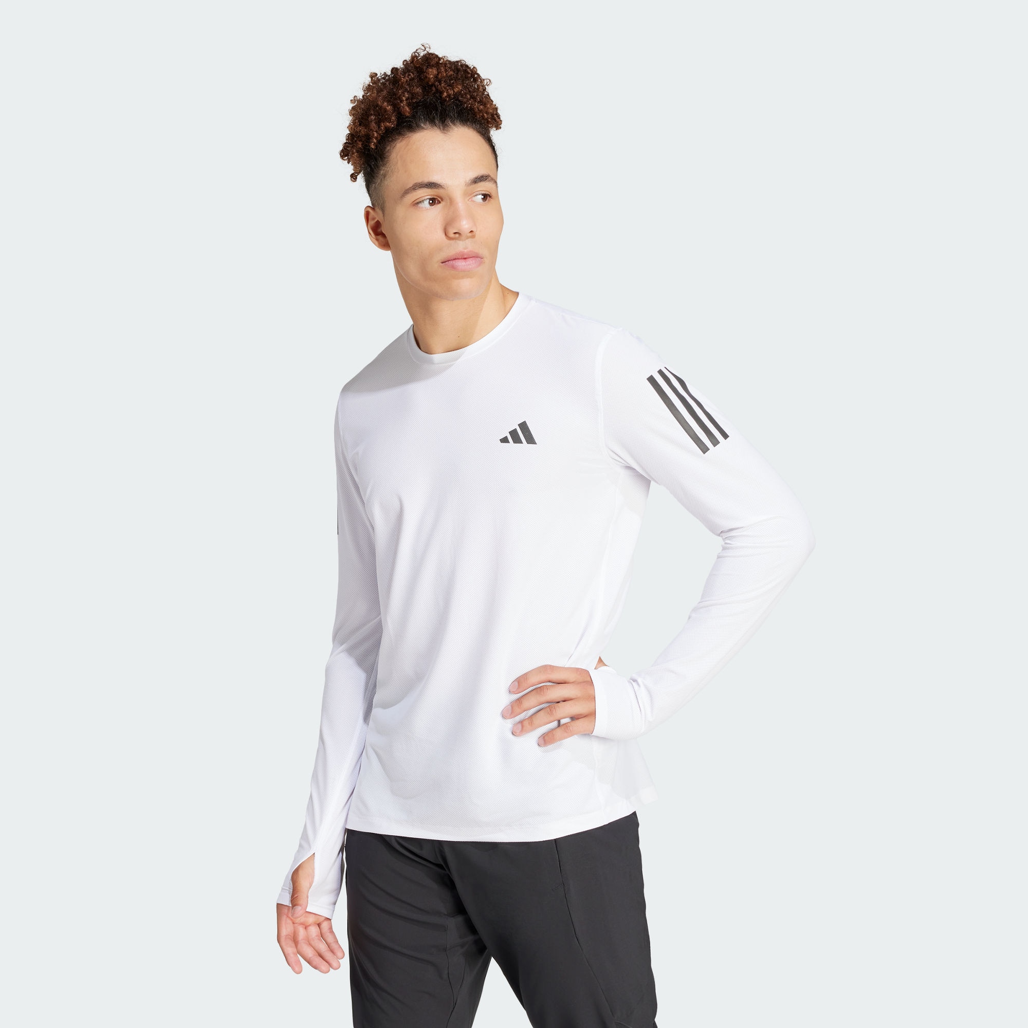 Мужская футболка adidas OWN THE RUN LONG SLEEVE TEE белая