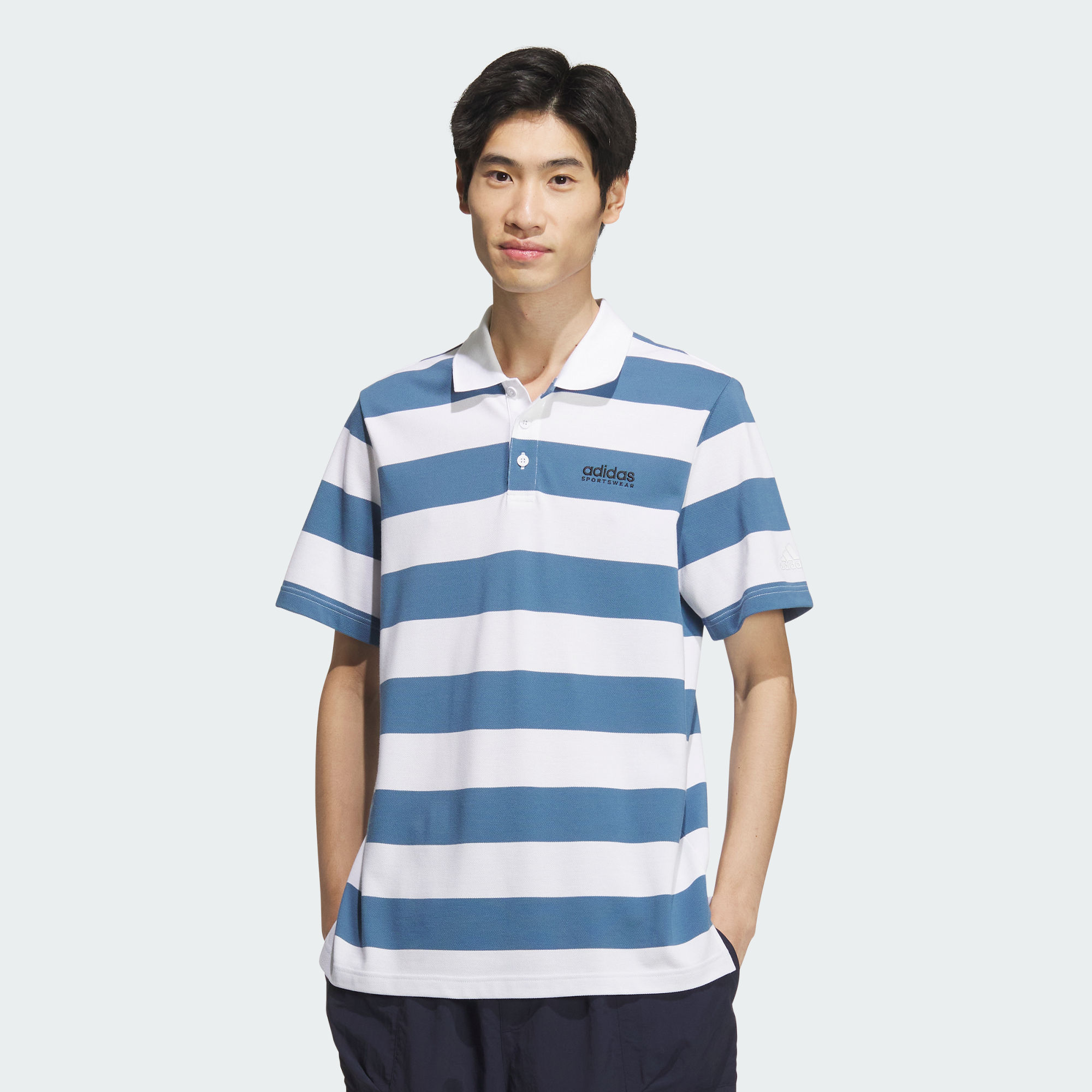 Мужская футболка adidas PIQUÉ STRIPE POLO SHIRT JI9058