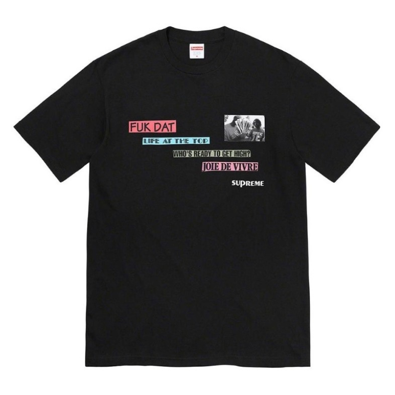 Мужская Футболка Supreme FW22 Week 1 Joie De Vivre Tee Black