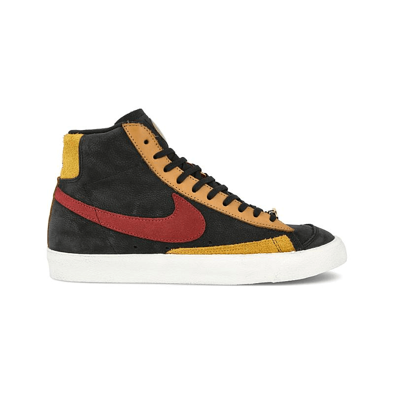 Кеды Nike Blazer Mid 77 Black Team Red University Gold (W) красные