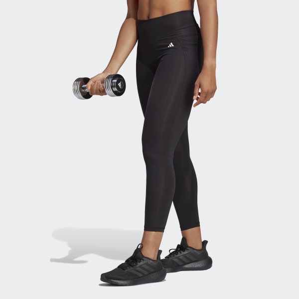 Женские леггинсы adidas Optime Stash Pocket High-Waisted 7/8 Leggings (Черные)