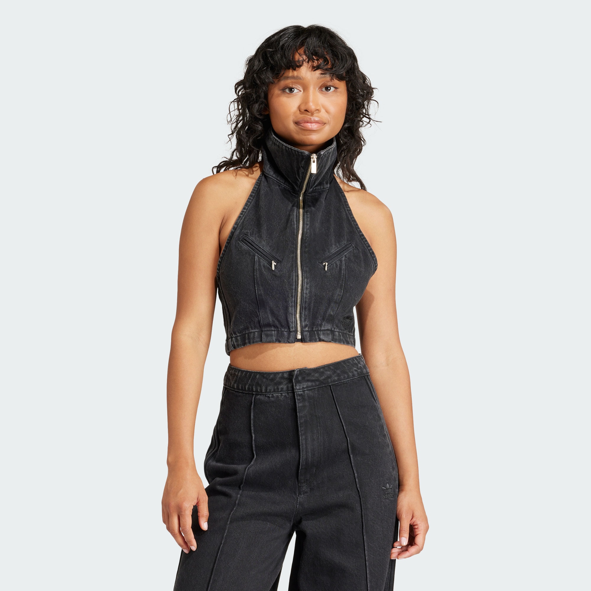 Женский жилет adidas FASHION MONTREAL CROPPED VEST черный