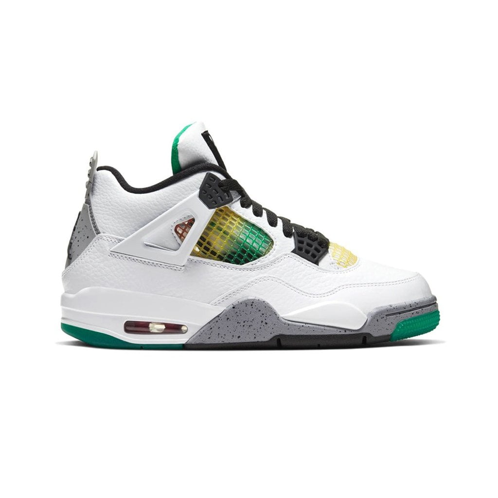 Кроссовки Nike Air Jordan 4 Retro Lucid Green Rasta белые