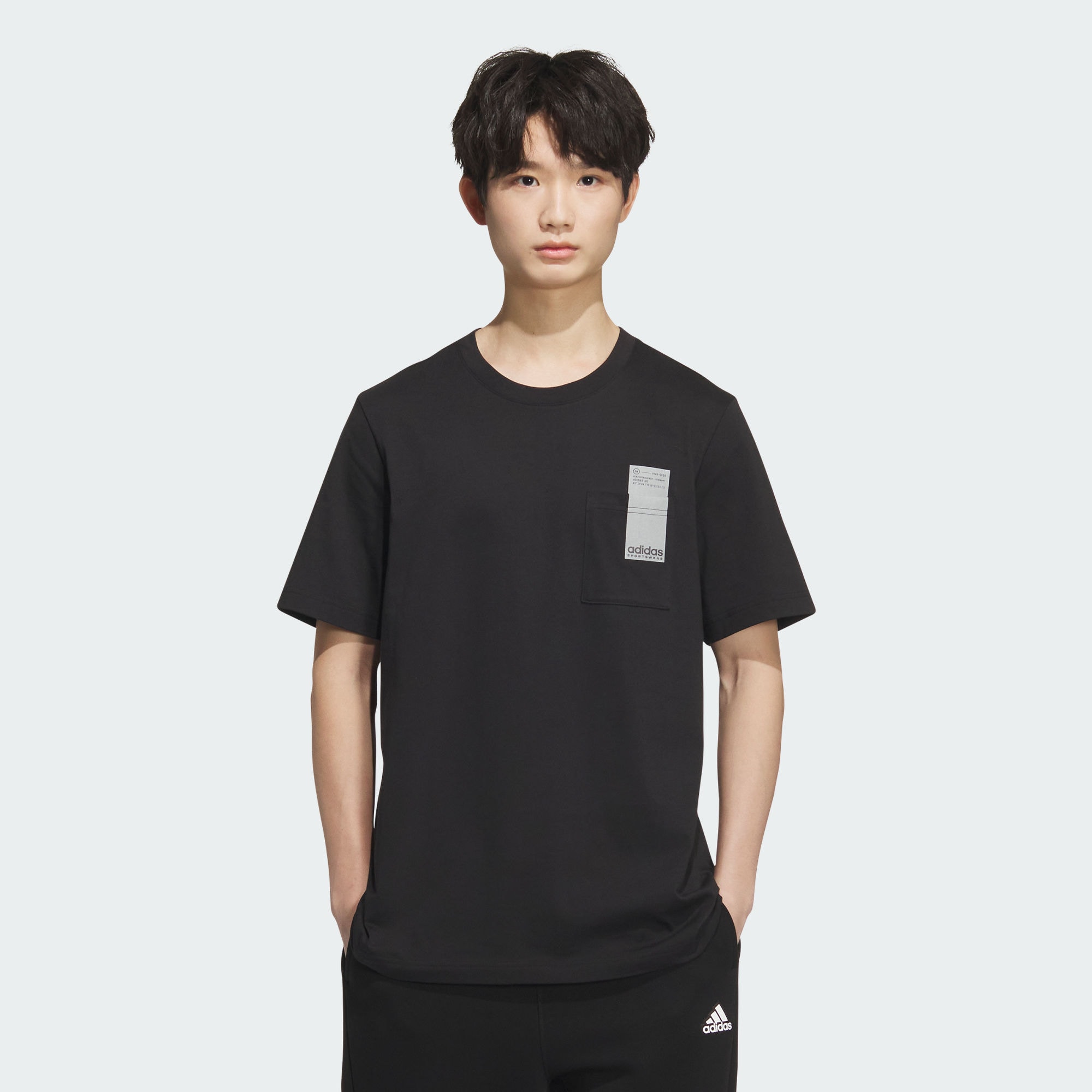 Футболка adidas SMALL LINEAR LOGO POCKET TEE черная