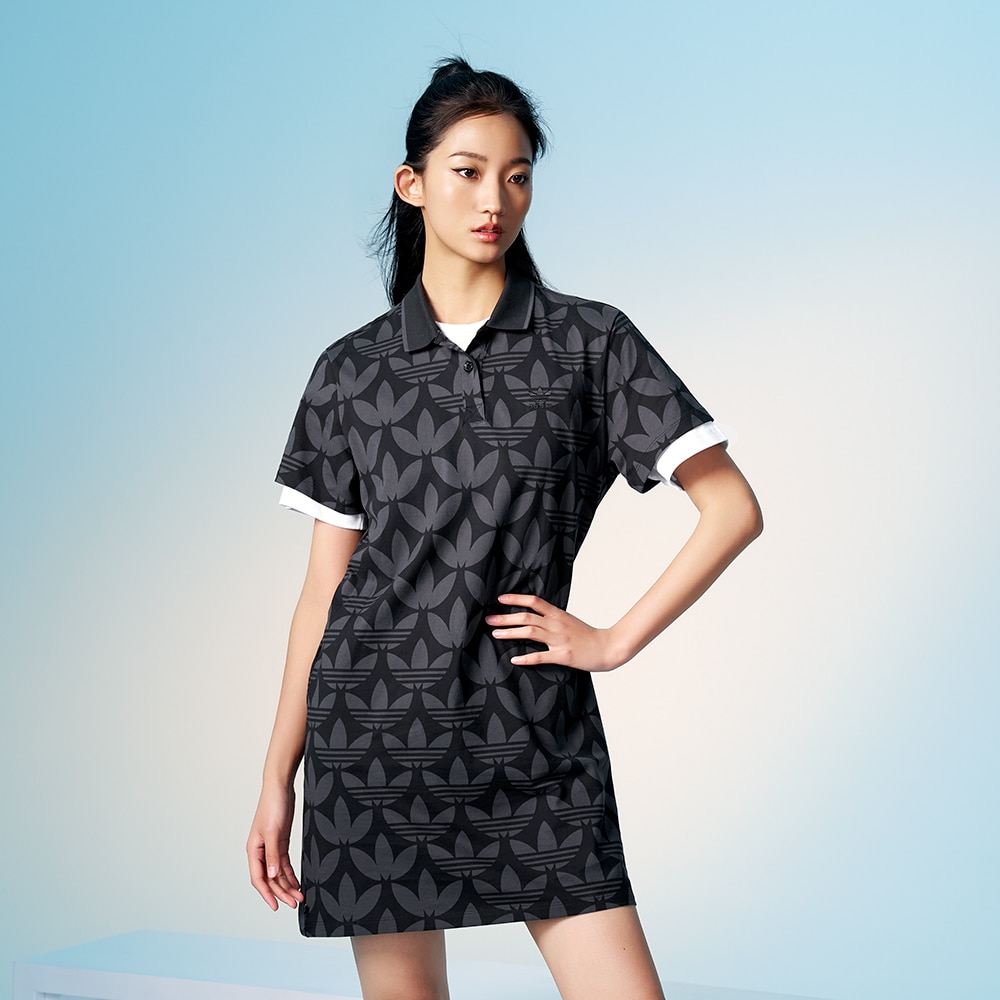 Женская рубашка adidas TREFOIL MONOGRAM POLO DRESS