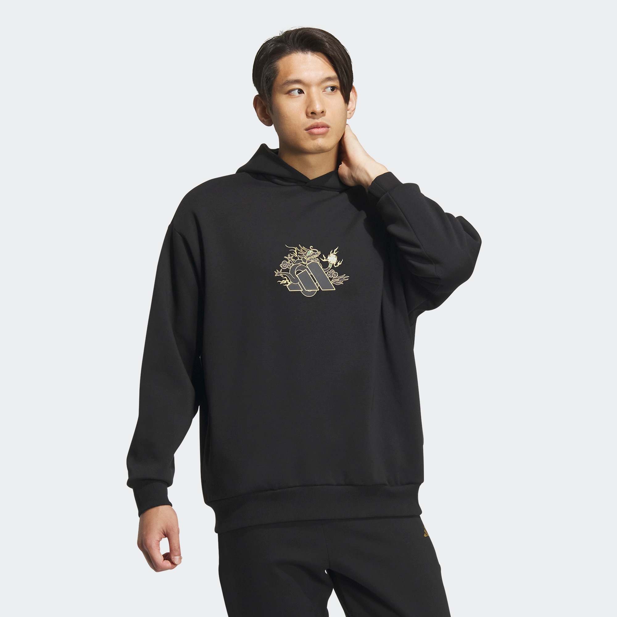 Мужское худи adidas BASKETBALL CNY HOODIE черное