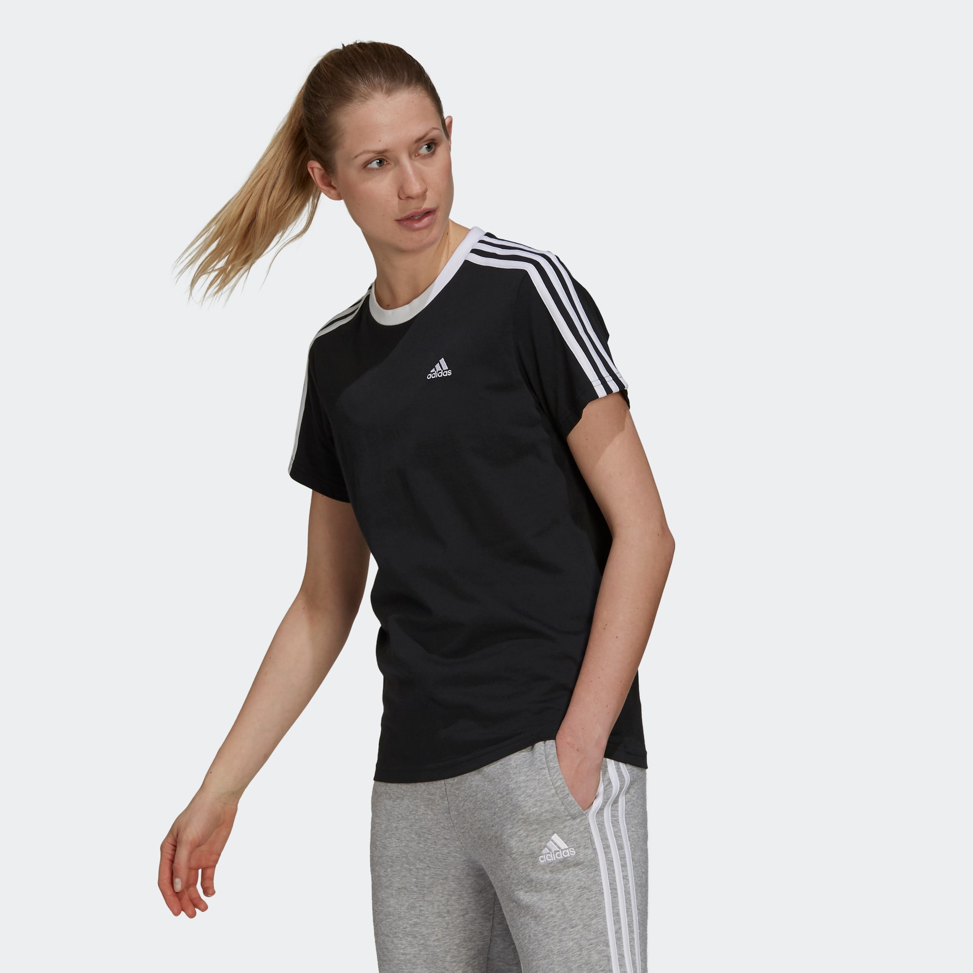 Женская футболка adidas ESSENTIALS 3-STRIPES TEE