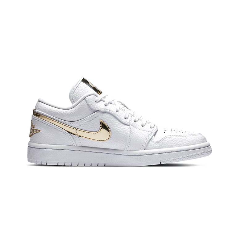 Кроссовки Nike Air Jordan 1 Low White Metallic Gold белые