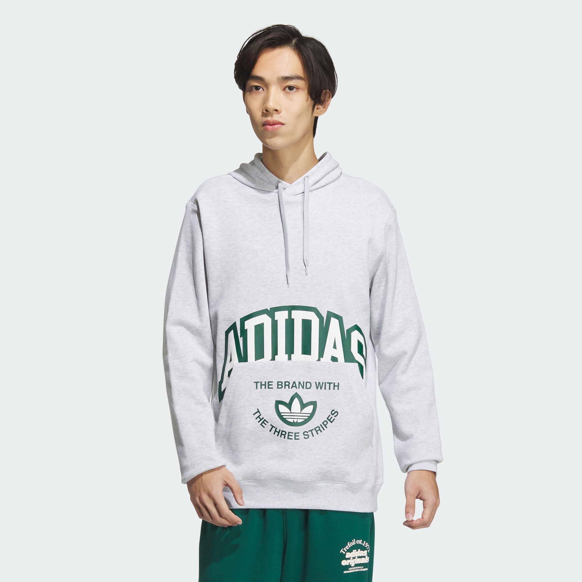 Мужское худи adidas COLLEGIATE HOODIE серое