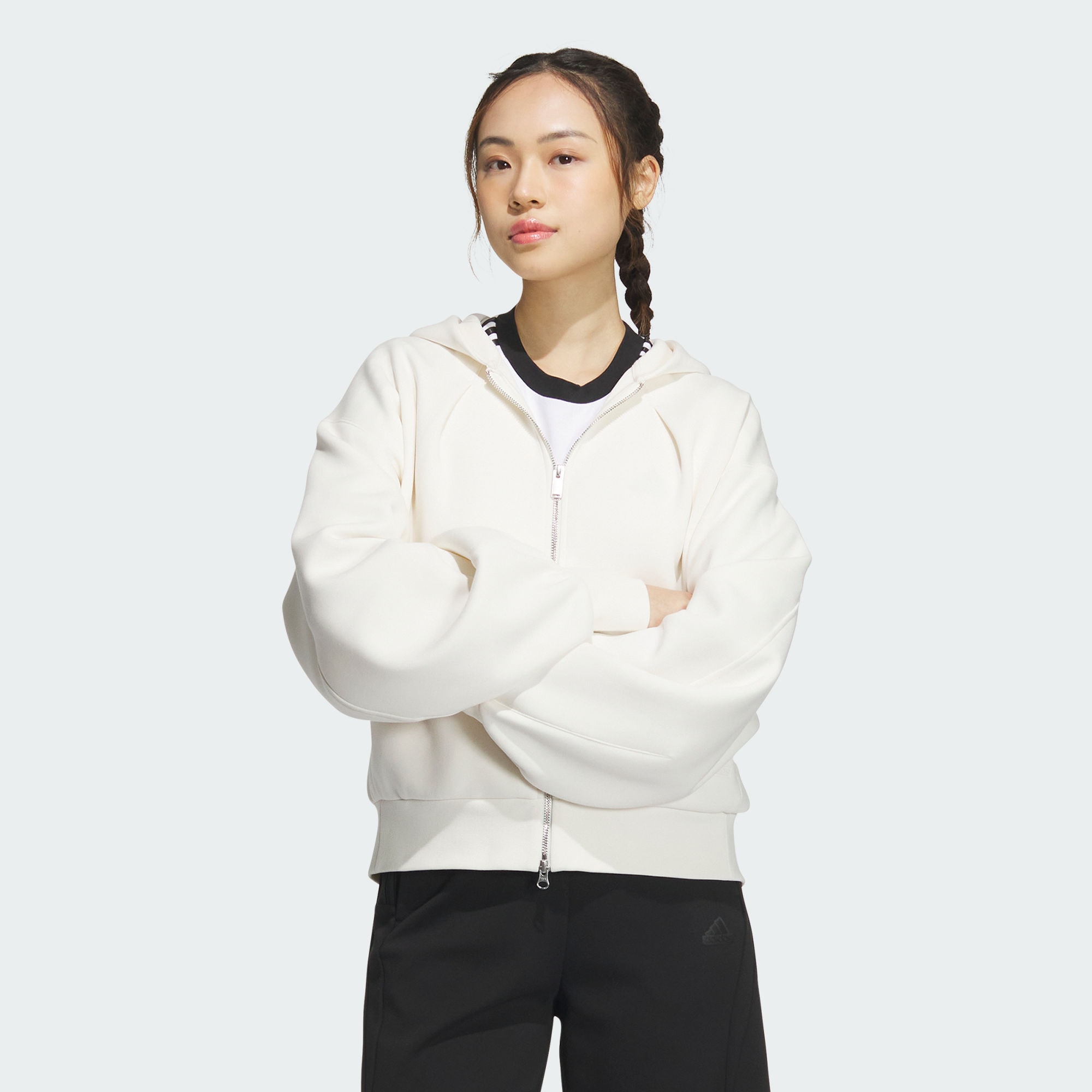 Женское худи adidas SPACER FULL-ZIP HOODIE JJ3793