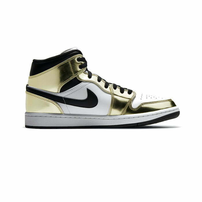 Кроссовки Nike Air Jordan 1 Mid Metallic Gold Black White золотые