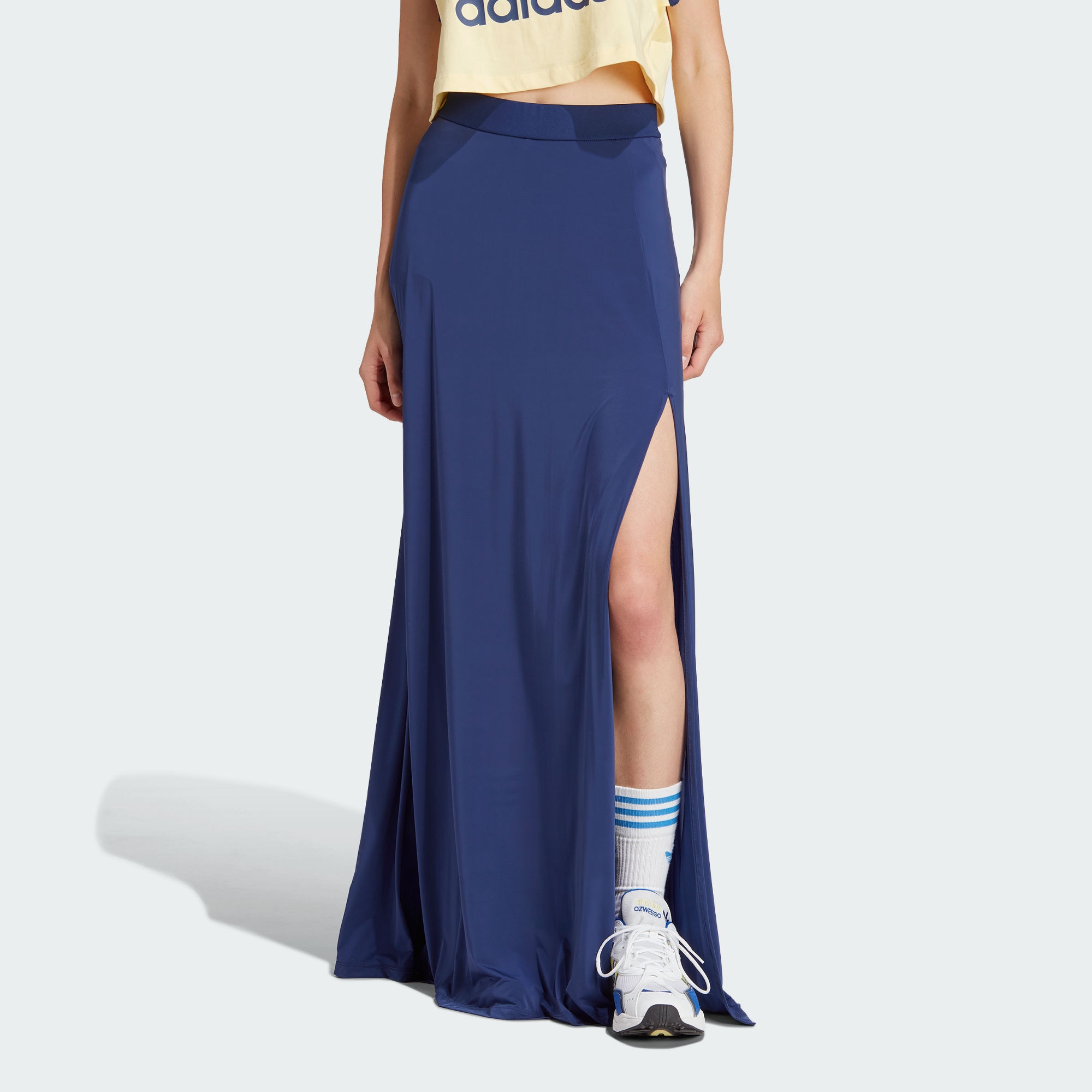 Женская юбка adidas PREMIUM FLOWY MAXI SKIRT синяя