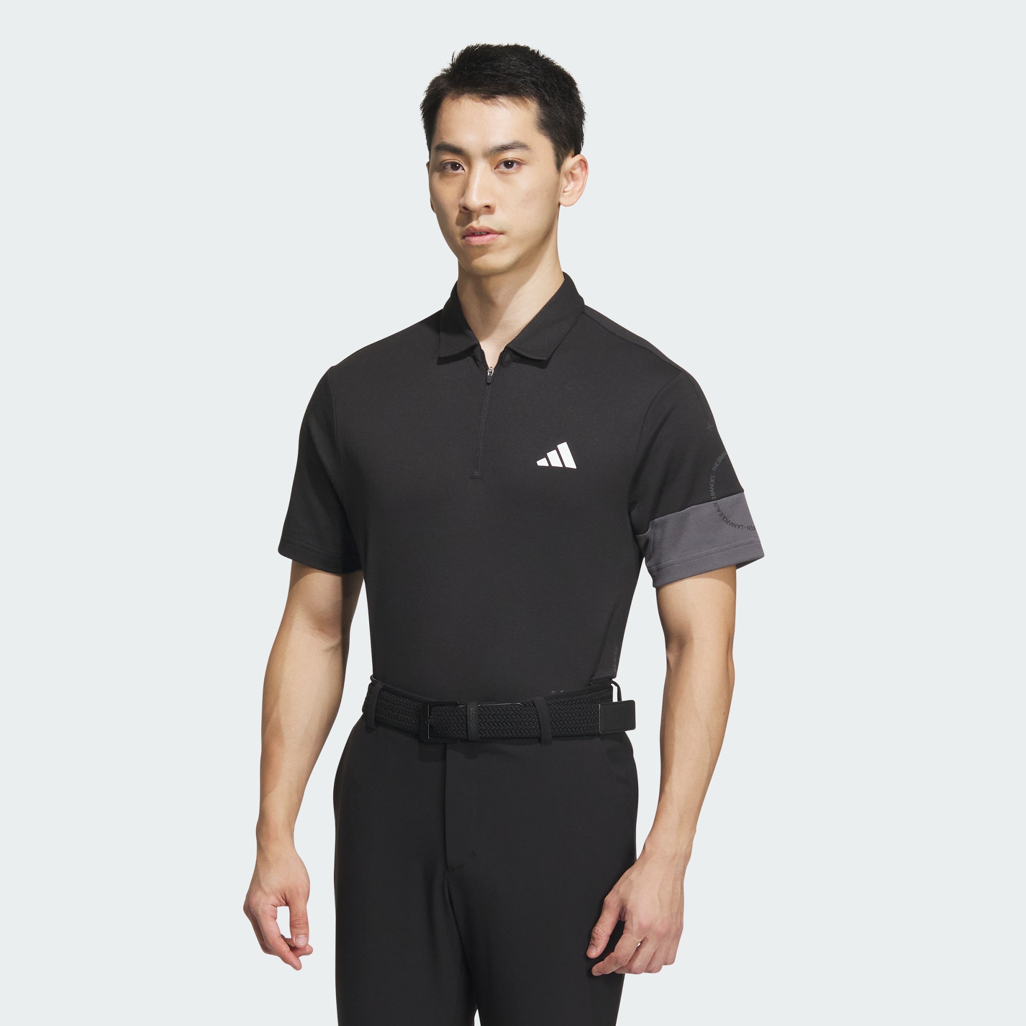 Мужская футболка adidas AEROREADY HALF ZIP POLO SHIRT черная