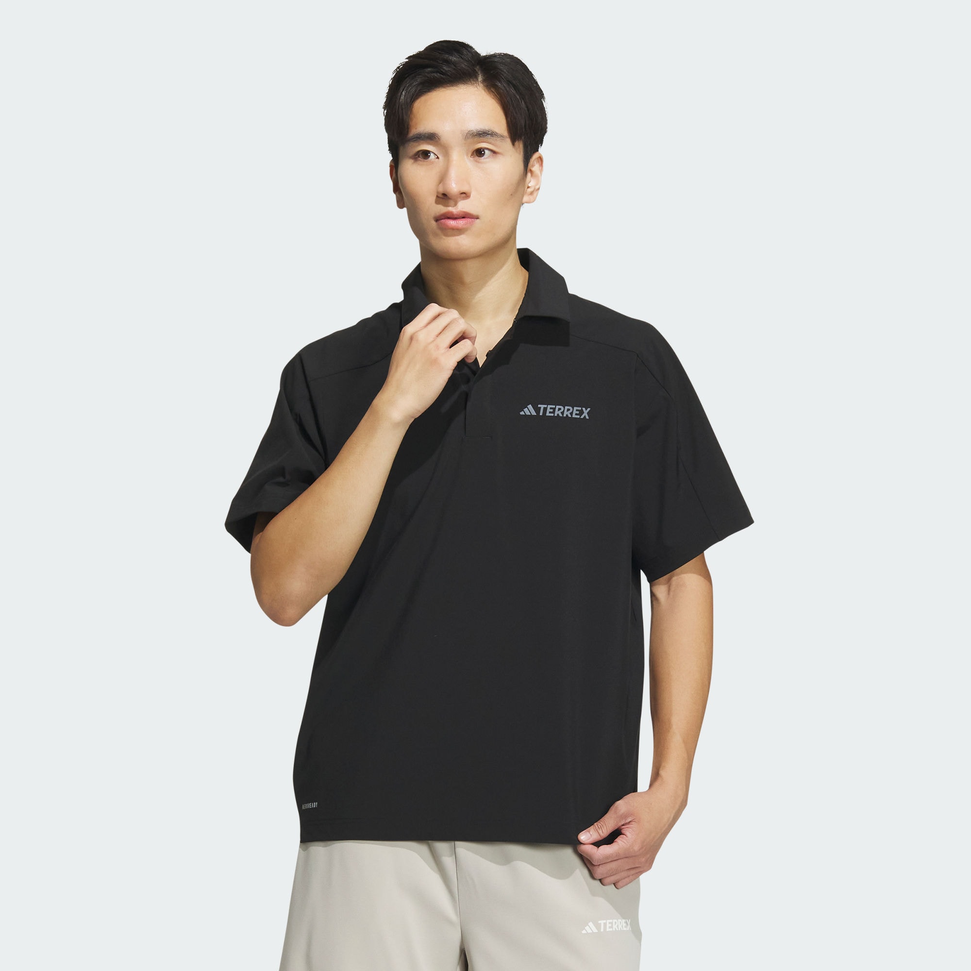 Мужская футболка adidas WOVEN AEROREADY POLO SHIRT черная