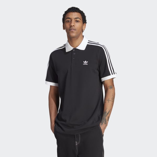 Мужская рубашка adidas Adicolor Classics 3-Stripes Polo Shirt (Черная)