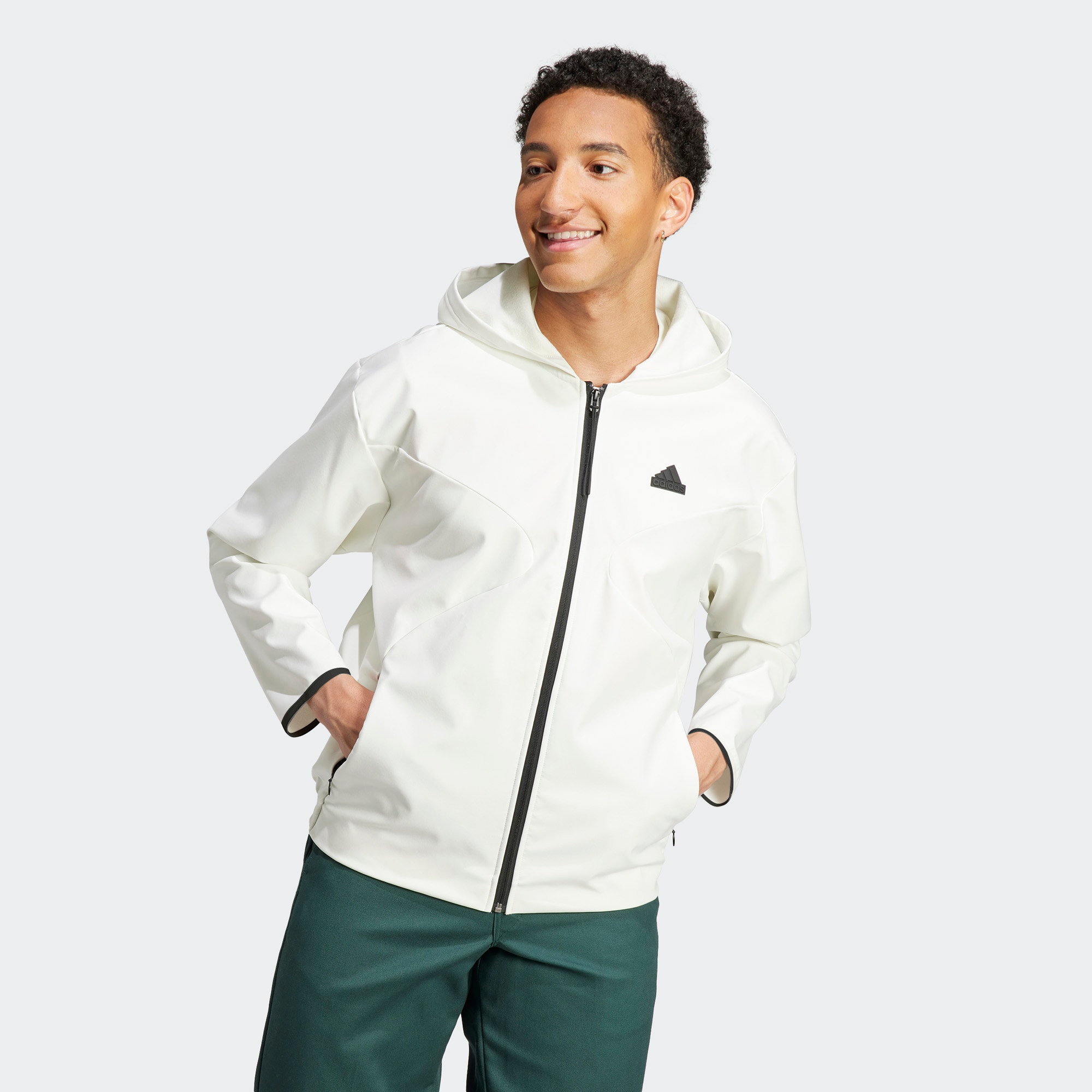 Мужское худи adidas CITY ESCAPE FULL-ZIP HOODIE белое