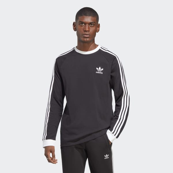 Мужская футболка adidas Adicolor Classics 3-Stripes Long Sleeve Tee (Черная)